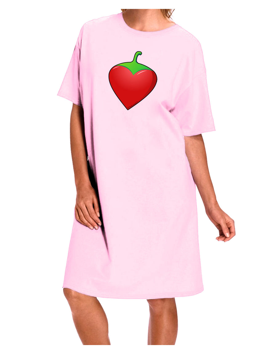 Chili Pepper Heart Adult Wear Around Night Shirt and Dress-Night Shirt-TooLoud-Pink-One-Size-Fits-Most-Davson Sales