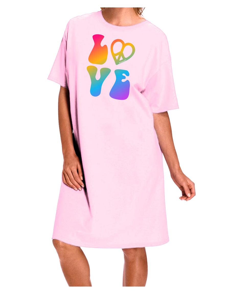 Peace and Love - Peace Heart Love Adult Wear Around Night Shirt and Dress-Night Shirt-TooLoud-Pink-One-Size-Fits-Most-Davson Sales