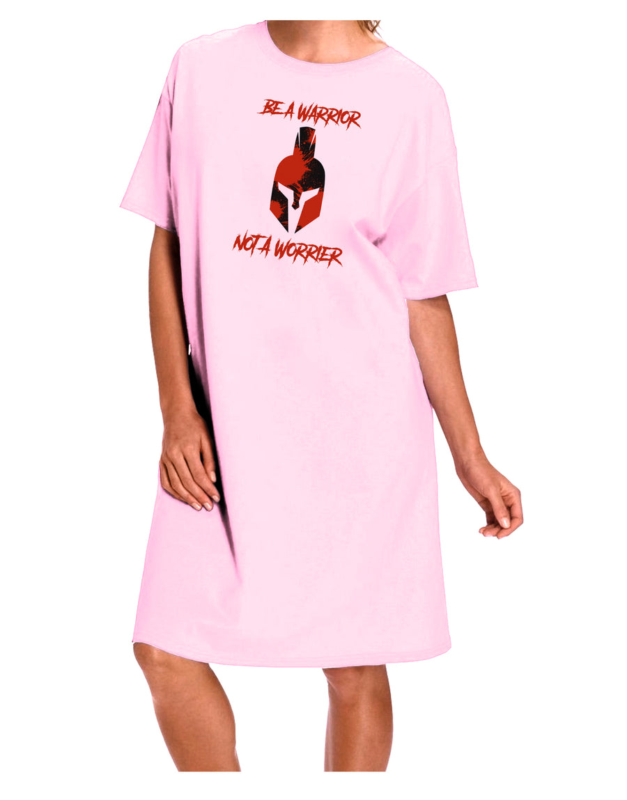 Be a Warrior Not a Worrier Adult Wear Around Night Shirt and Dress by TooLoud-Night Shirt-TooLoud-Pink-One-Size-Fits-Most-Davson Sales