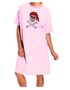 Pirate Skull Adult Wear Around Night Shirt and Dress-Night Shirt-TooLoud-Pink-One-Size-Davson Sales