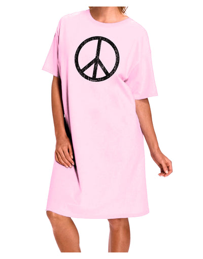 Peace Sign Symbol - Distressed Adult Wear Around Night Shirt and Dress-Night Shirt-TooLoud-Pink-One-Size-Fits-Most-Davson Sales