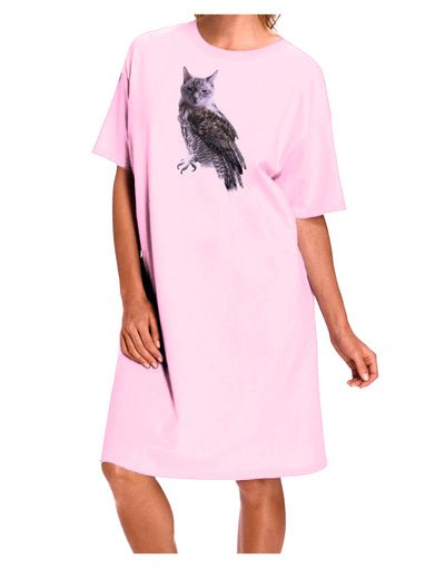 Lucky Cat Owl Adult Wear Around Night Shirt and Dress-Night Shirt-TooLoud-Pink-One-Size-Fits-Most-Davson Sales