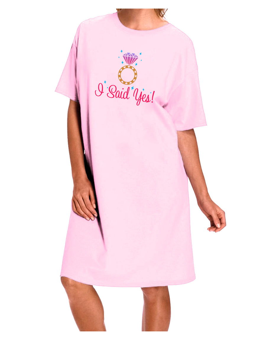 I Said Yes - Diamond Ring - Color Adult Wear Around Night Shirt and Dress-Night Shirt-TooLoud-Pink-One-Size-Fits-Most-Davson Sales