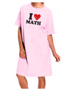 I Heart Math Distressed Adult Wear Around Night Shirt and Dress by TooLoud-Night Shirt-TooLoud-Pink-One-Size-Davson Sales