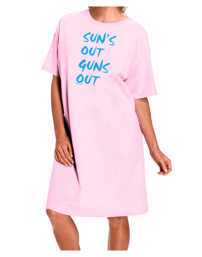 Suns Out Guns Out - Blue Adult Wear Around Night Shirt and Dress-Night Shirt-TooLoud-Pink-One-Size-Fits-Most-Davson Sales