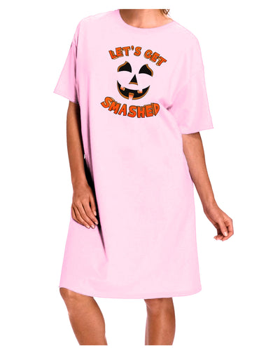 Let's Get Smashed Pumpkin Adult Wear Around Night Shirt and Dress by TooLoud-Night Shirt-TooLoud-Pink-One-Size-Davson Sales