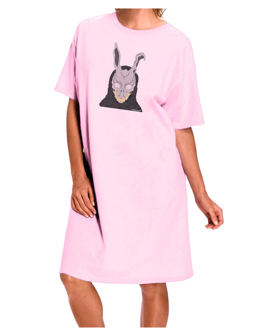 Scary Buny Face Watercolor Adult Wear Around Night Shirt and Dress-Night Shirt-TooLoud-Pink-One-Size-Fits-Most-Davson Sales