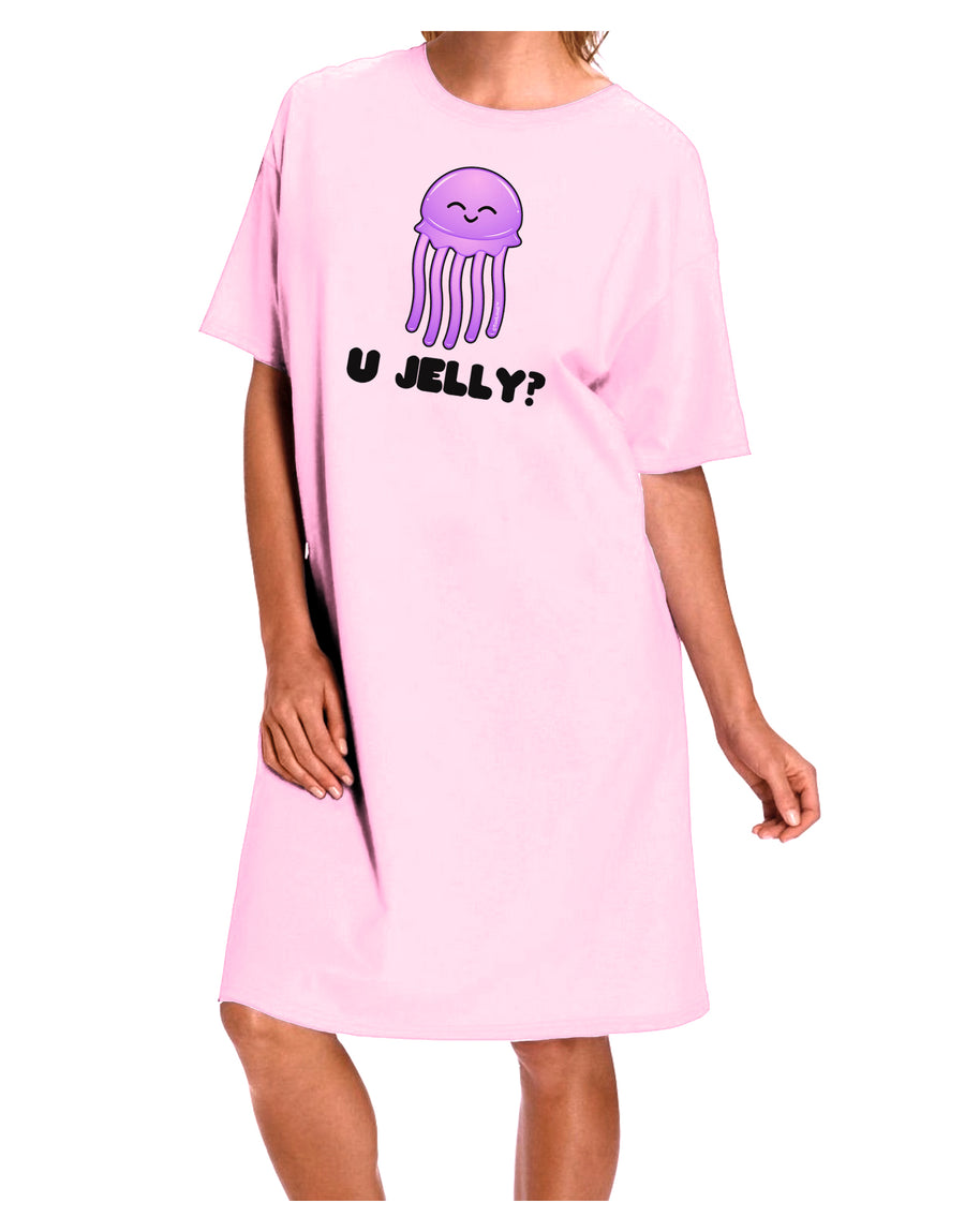 U Jelly Cute Jellyfish Adult Wear Around Night Shirt and Dress by TooLoud-Night Shirt-TooLoud-Pink-One-Size-Davson Sales