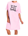 We shall Overcome Fearlessly Adult Night Shirt Dress Pink One Size Too