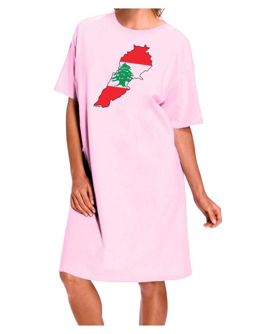 Lebanon Flag Silhouette Adult Wear Around Night Shirt and Dress-Night Shirt-TooLoud-Pink-One-Size-Fits-Most-Davson Sales