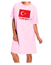 Turkey Flag with Text Adult Wear Around Night Shirt and Dress by TooLoud-Night Shirt-TooLoud-Pink-One-Size-Fits-Most-Davson Sales