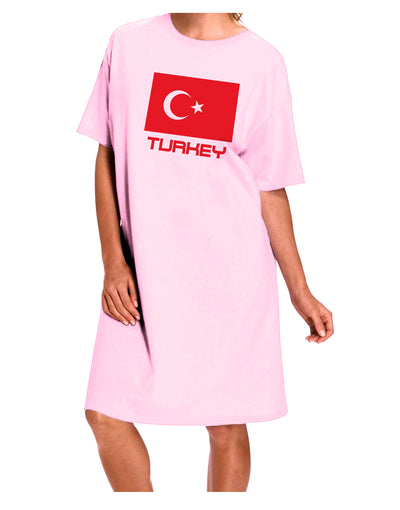 Turkey Flag with Text Adult Wear Around Night Shirt and Dress by TooLoud-Night Shirt-TooLoud-Pink-One-Size-Fits-Most-Davson Sales