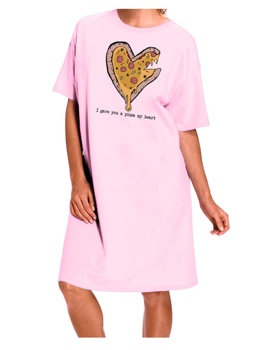 TooLoud I gave you a Pizza my Heart Adult Wear Around Night Shirt and Dress-Night Shirt-TooLoud-Pink-One-Size-Fits-Most-Davson Sales