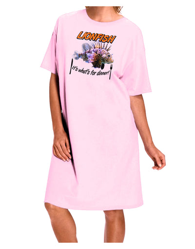 Lionfish - It's What's For Dinner Adult Wear Around Night Shirt and Dress-Night Shirt-TooLoud-Pink-One-Size-Fits-Most-Davson Sales