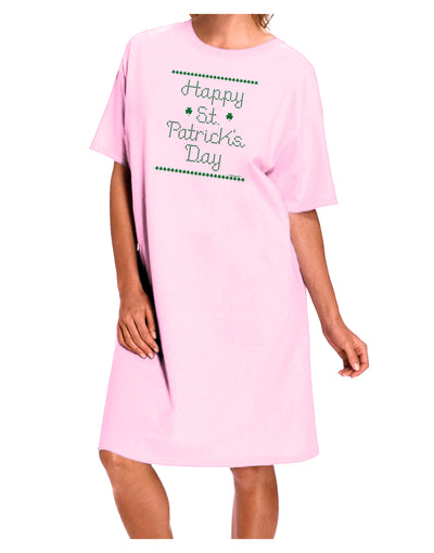 Happy St Patricks Day Clovers Adult Wear Around Night Shirt and Dress-Night Shirt-TooLoud-Pink-One-Size-Fits-Most-Davson Sales