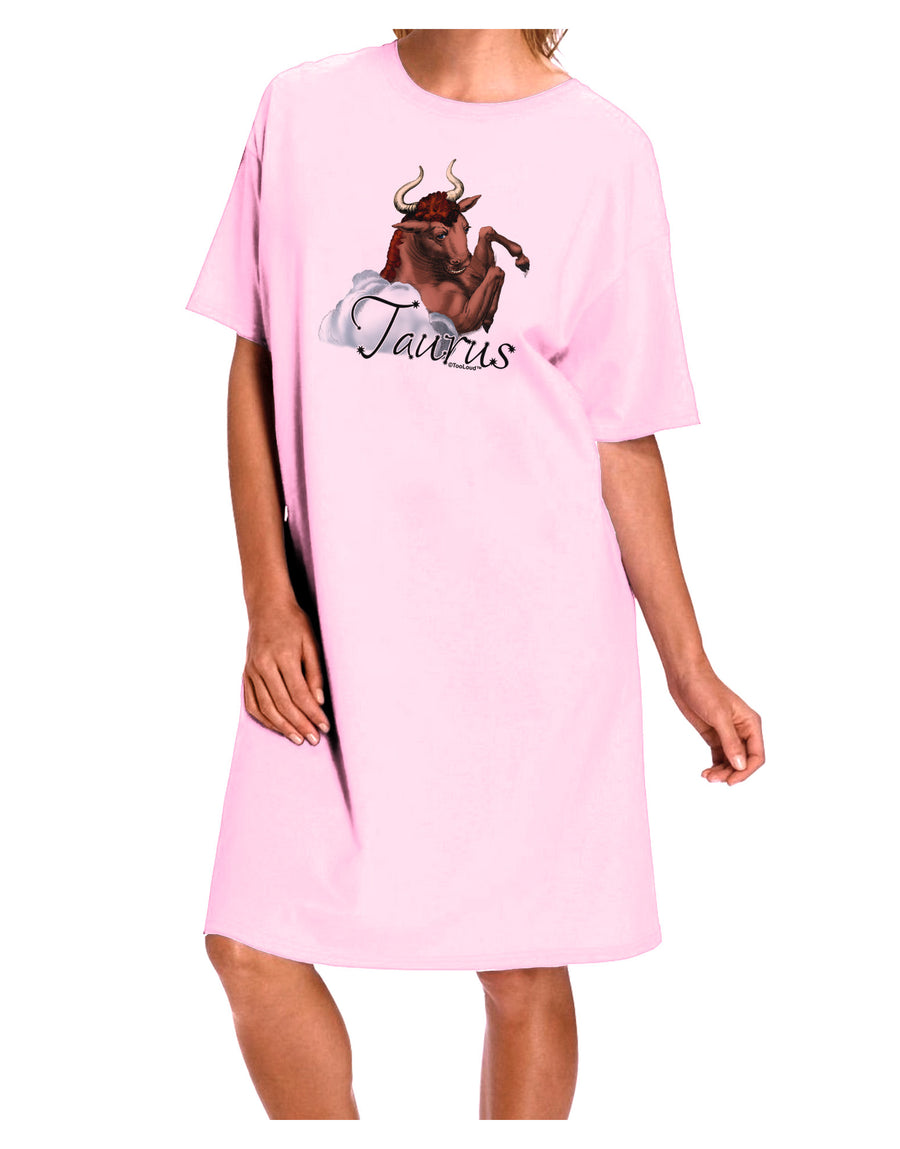 Taurus Color Illustration Adult Wear Around Night Shirt and Dress-Night Shirt-TooLoud-Pink-One-Size-Fits-Most-Davson Sales