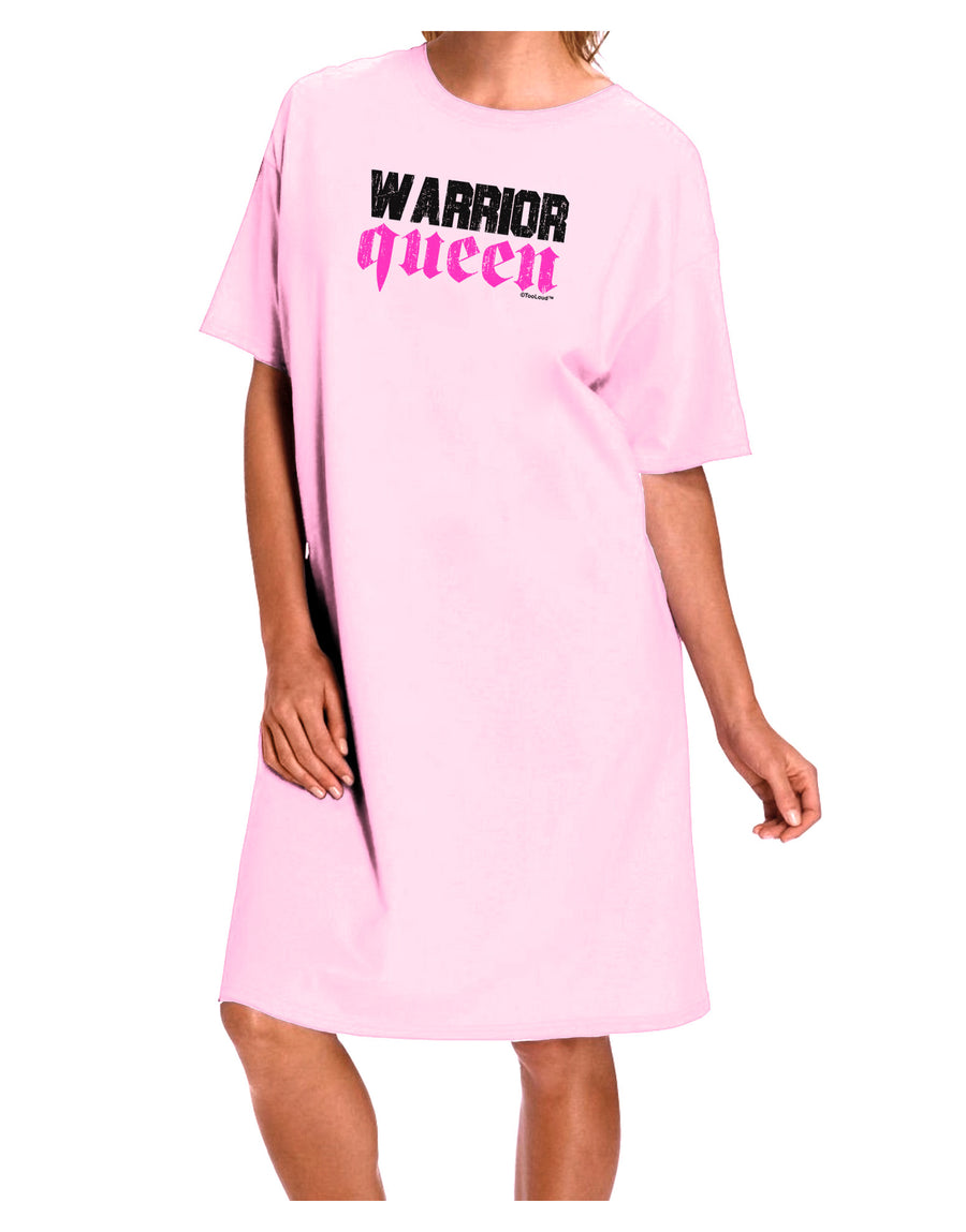 TooLoud Warrior Queen Pink Script Adult Wear Around Night Shirt and Dress-Night Shirt-TooLoud-Pink-One-Size-Fits-Most-Davson Sales