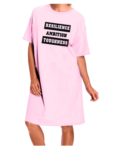 RESILIENCE AMBITION TOUGHNESS Adult Wear Around Night Shirt and Dress-Night Shirt-TooLoud-Pink-One-Size-Fits-Most-Davson Sales