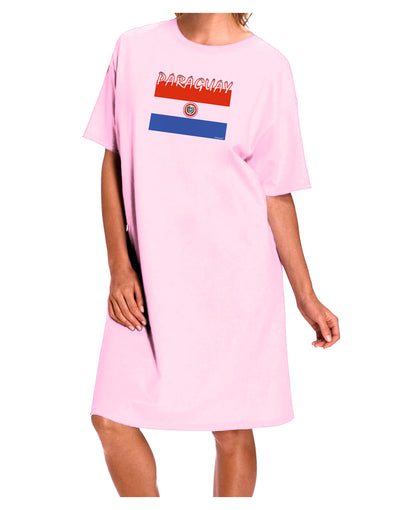 Paraguay Flag Adult Wear Around Night Shirt and Dress-Night Shirt-TooLoud-Pink-One-Size-Fits-Most-Davson Sales