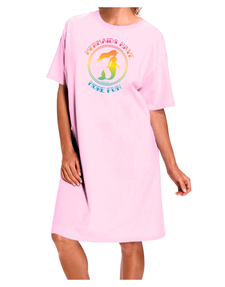 Mermaids Have More Fun - Beachy Colors Adult Wear Around Night Shirt and Dress-Night Shirt-TooLoud-Pink-One-Size-Fits-Most-Davson Sales