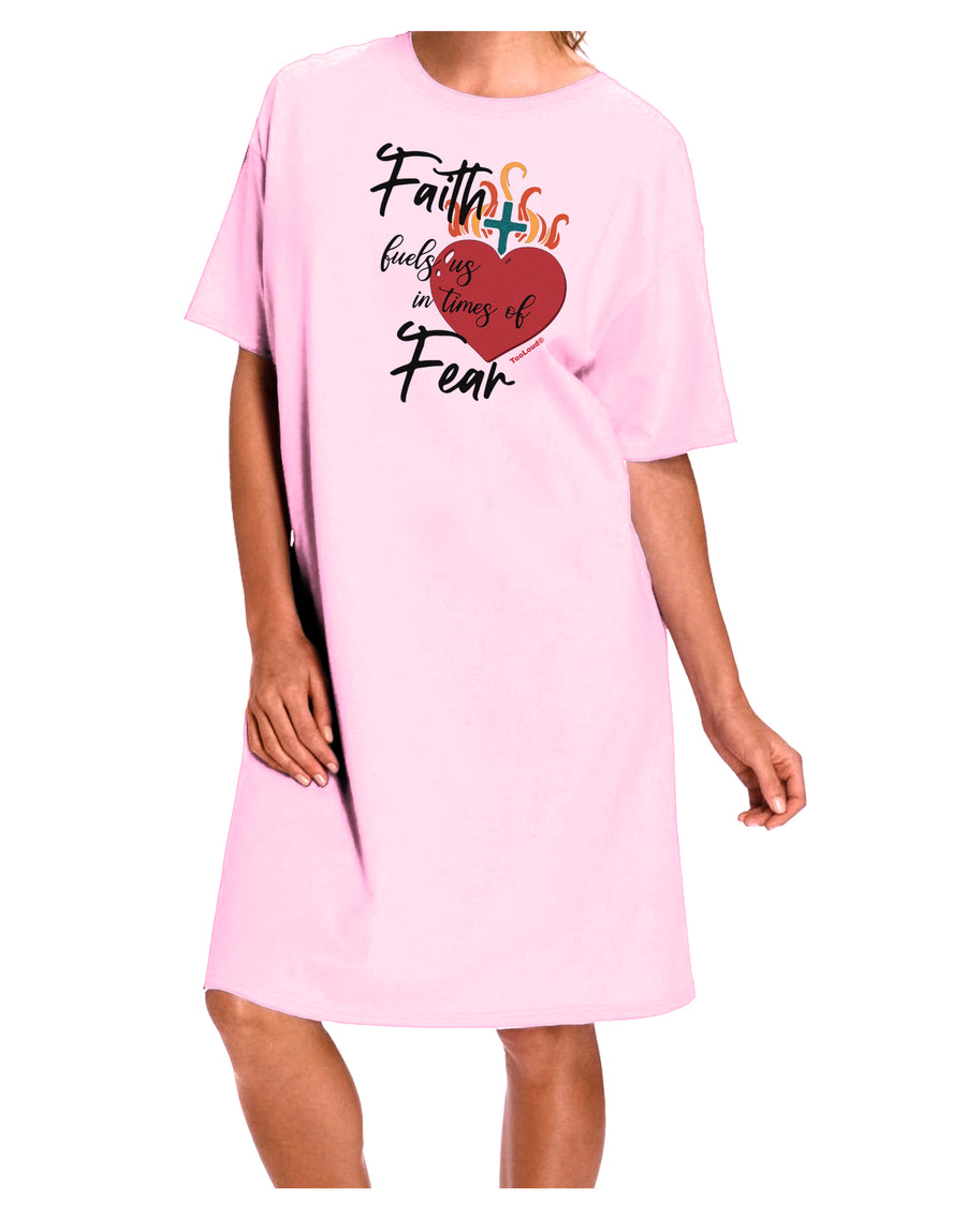 Faith Fuels us in Times of Fear  Adult Night Shirt Dress Red One Size 