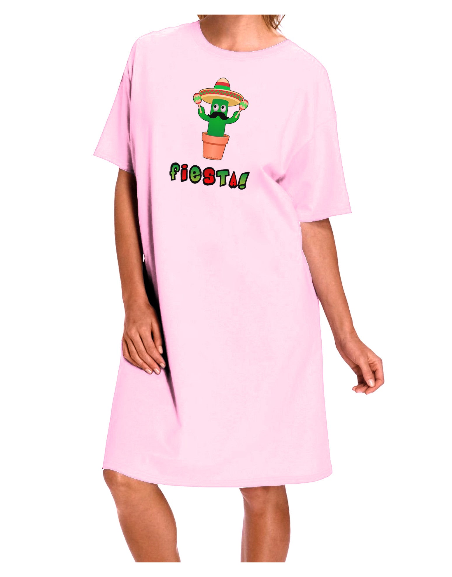 Fiesta Cactus Text Adult Wear Around Night Shirt and Dress-Night Shirt-TooLoud-Pink-One-Size-Fits-Most-Davson Sales