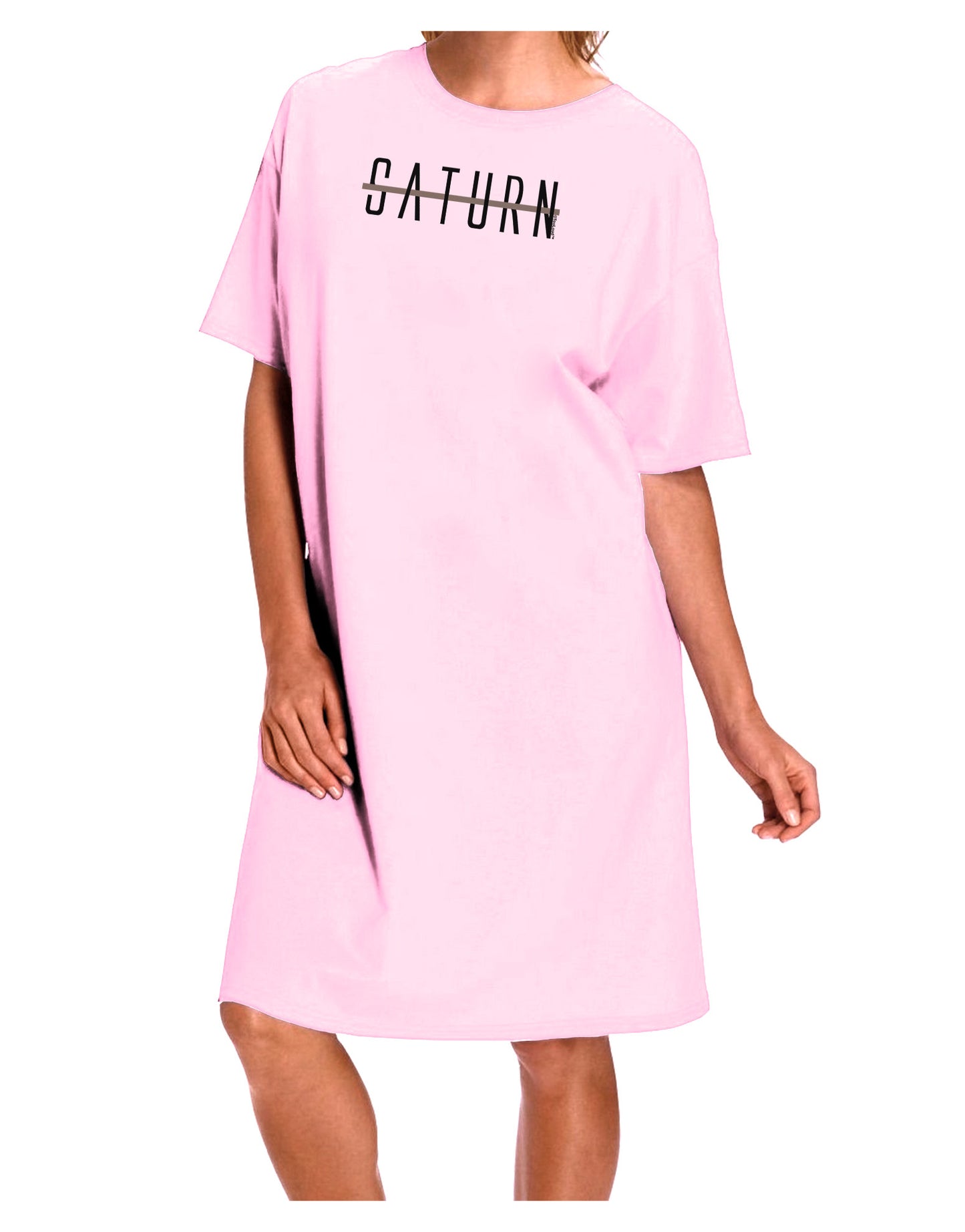 Planet Saturn Text Only Adult Wear Around Night Shirt and Dress-Night Shirt-TooLoud-Pink-One-Size-Fits-Most-Davson Sales