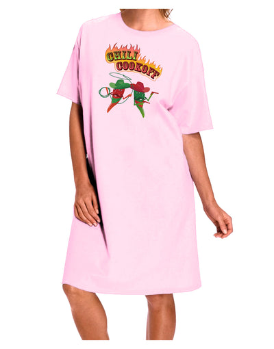 Cowboy Chili Cookoff Adult Wear Around Night Shirt and Dress-Night Shirt-TooLoud-Pink-One-Size-Fits-Most-Davson Sales