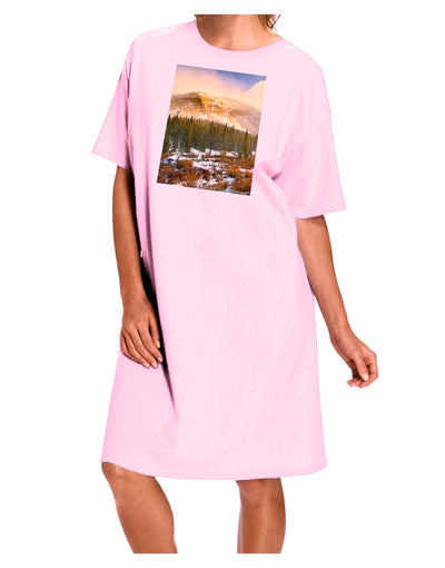 Nature Photography - Mountain Glow Adult Wear Around Night Shirt and Dress by-Night Shirt-TooLoud-Pink-One-Size-Fits-Most-Davson Sales