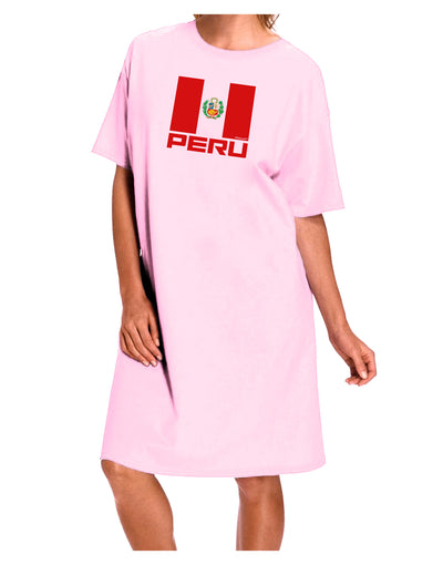 Peru Flag Adult Wear Around Night Shirt and Dress-Night Shirt-TooLoud-Pink-One-Size-Fits-Most-Davson Sales