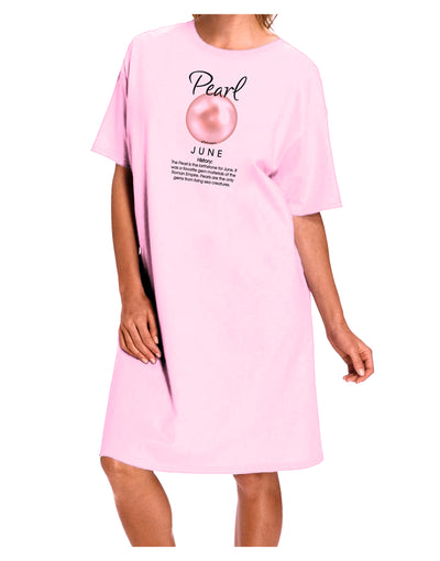 Birthstone Pearl Adult Wear Around Night Shirt and Dress-Night Shirt-TooLoud-Pink-One-Size-Fits-Most-Davson Sales