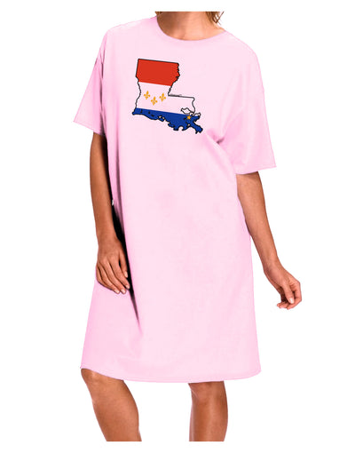 New Orleans Louisiana Flag Adult Wear Around Night Shirt and Dress-Night Shirt-TooLoud-Pink-One-Size-Fits-Most-Davson Sales