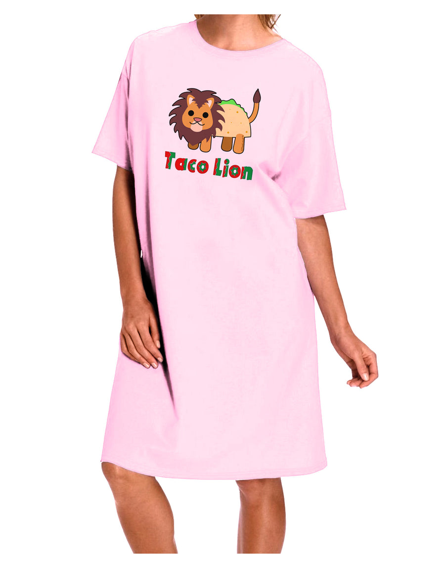 Cute Taco Lion Text Adult Wear Around Night Shirt and Dress-Night Shirt-TooLoud-Pink-One-Size-Fits-Most-Davson Sales