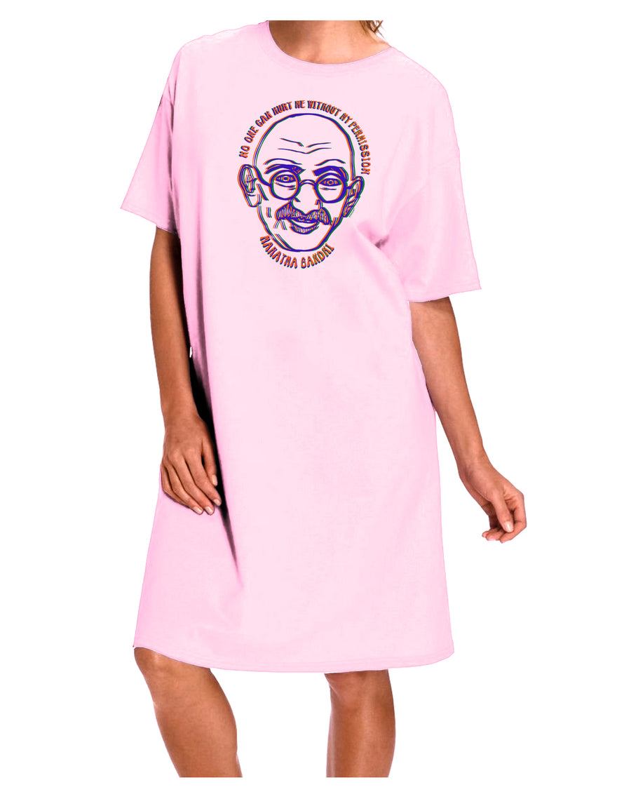TooLoud No one can hurt me without my permission Ghandi Adult Wear Around Night Shirt and Dress-Night Shirt-TooLoud-Red-One-Size-Fits-Most-Davson Sales