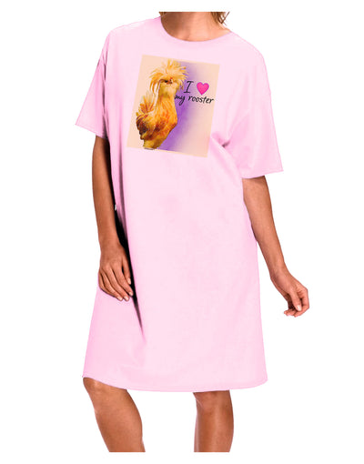 I Heart My Rooster Adult Wear Around Night Shirt and Dress-Night Shirt-TooLoud-Pink-One-Size-Fits-Most-Davson Sales