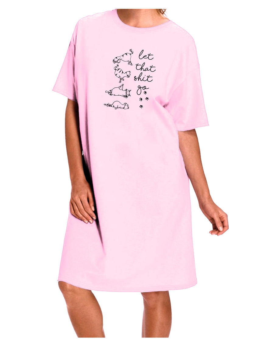 TooLoud Let That Shit Go Cat Yoga Adult Wear Around Night Shirt and Dress-Night Shirt-TooLoud-Red-One-Size-Fits-Most-Davson Sales
