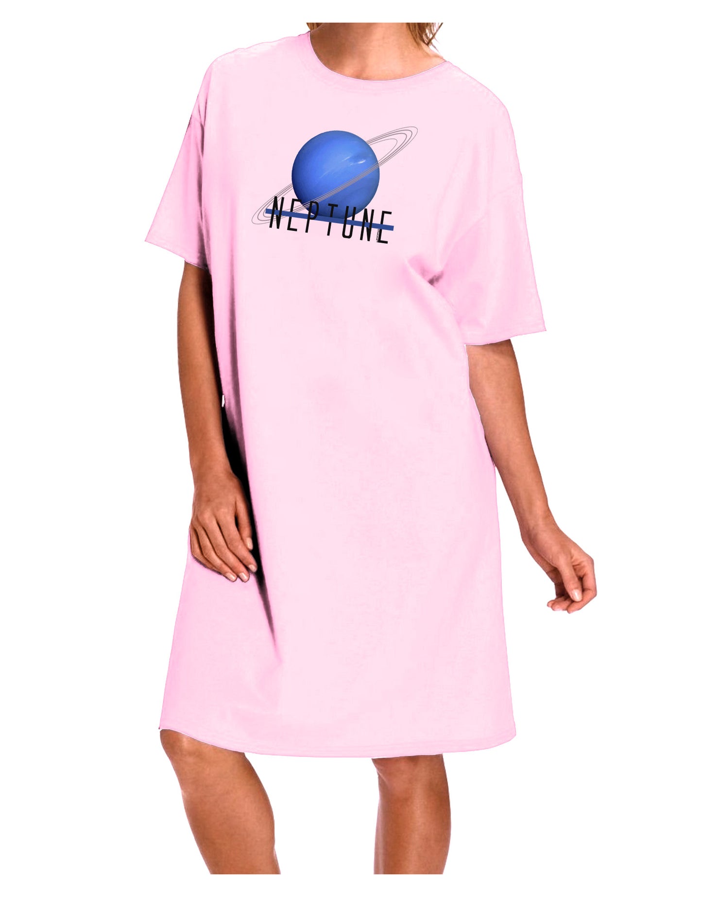 Planet Neptune Text Adult Wear Around Night Shirt and Dress-Night Shirt-TooLoud-Pink-One-Size-Fits-Most-Davson Sales