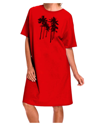 Palm Rows Silhouette Adult Wear Around Night Shirt and Dress-Night Shirt-TooLoud-Red-One-Size-Fits-Most-Davson Sales