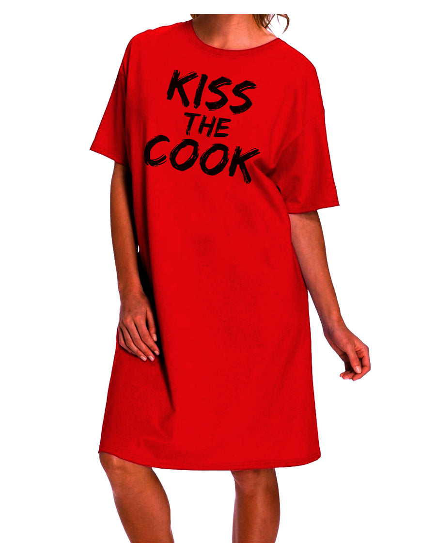 Kiss the Cook Grill Master 2 - Text Adult Wear Around Night Shirt and Dress-Night Shirt-TooLoud-Red-One-Size-Davson Sales