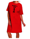 Baseball Mom Jersey Adult Wear Around Night Shirt and Dress-Night Shirt-TooLoud-Red-One-Size-Fits-Most-Davson Sales