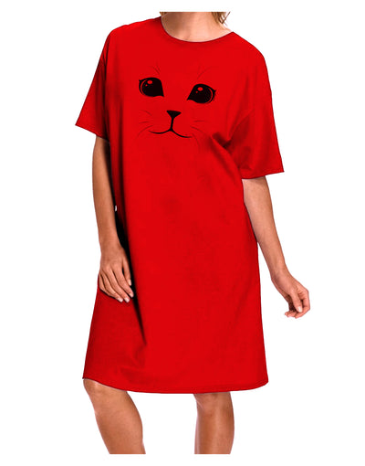 Blue-Eyed Cute Cat Face Adult Wear Around Night Shirt and Dress