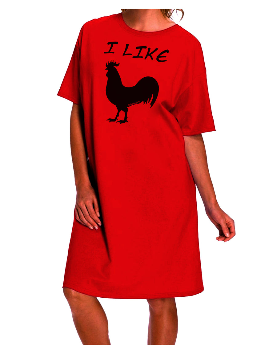 I Like Rooster Silhouette - Funny Adult Wear Around Night Shirt and Dress by TooLoud-Night Shirt-TooLoud-Red-One-Size-Davson Sales