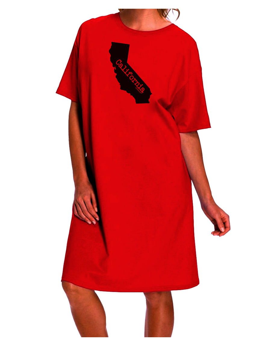 California - United States Shape Adult Wear Around Night Shirt and Dress by TooLoud-Night Shirt-TooLoud-Red-One-Size-Davson Sales