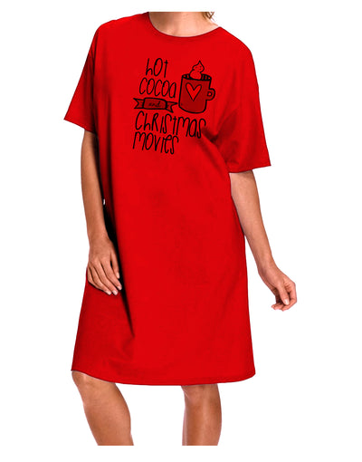 Hot Cocoa and Christmas Movies Adult Wear Around Night Shirt and Dress-Night Shirt-TooLoud-Red-One-Size-Fits-Most-Davson Sales