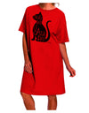 Every Day Is Caturday Cat Silhouette Adult Wear Around Night Shirt and Dress by TooLoud-Night Shirt-TooLoud-Red-One-Size-Davson Sales