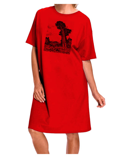 Colorado Landscape Watercolor BW Adult Wear Around Night Shirt and Dress-Night Shirt-TooLoud-Red-One-Size-Fits-Most-Davson Sales