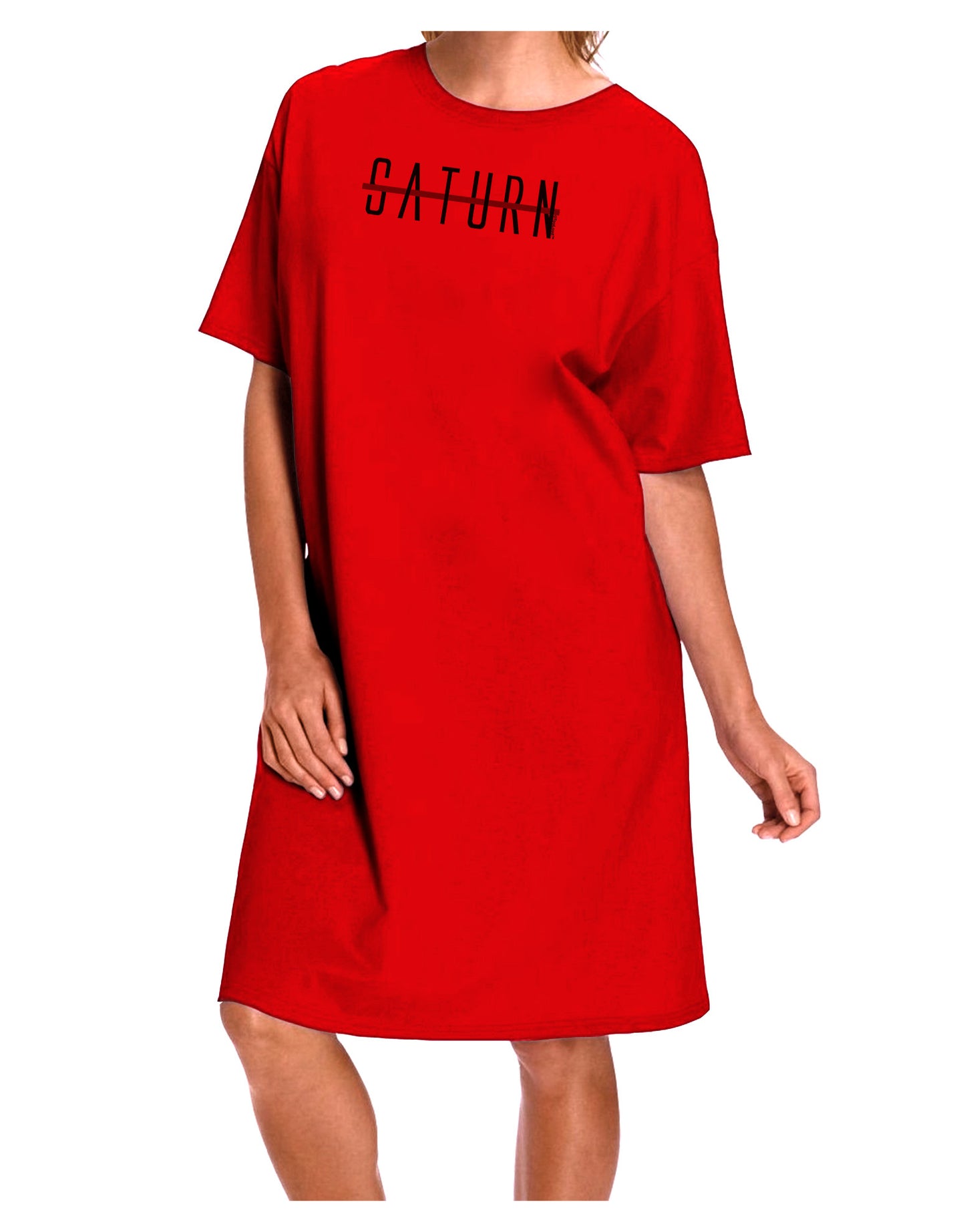 Planet Saturn Text Only Adult Wear Around Night Shirt and Dress-Night Shirt-TooLoud-Red-One-Size-Fits-Most-Davson Sales