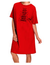 Keep Calm and Wash Your Hands Adult Night Shirt Dress Red One Size Too