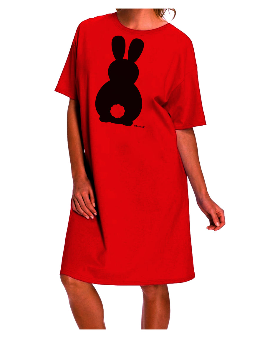 Cute Bunny Silhouette with Tail Adult Wear Around Night Shirt and Dress by TooLoud-Night Shirt-TooLoud-Red-One-Size-Davson Sales
