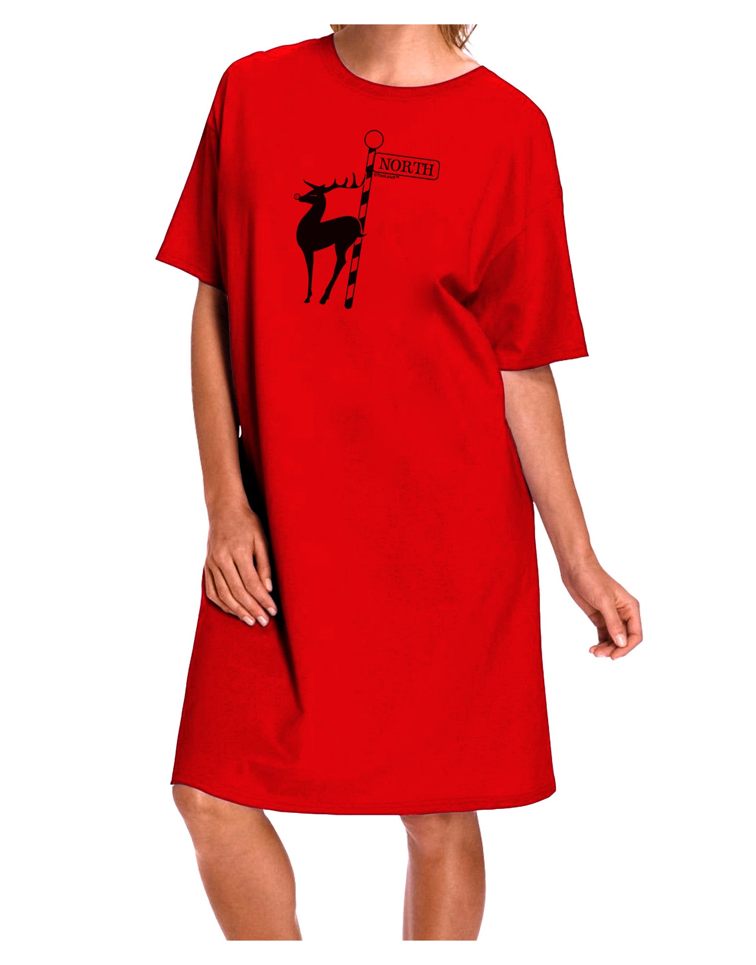 Rudolf the Ratchet Reindeer Adult Wear Around Night Shirt and Dress-Night Shirt-TooLoud-Red-One-Size-Fits-Most-Davson Sales